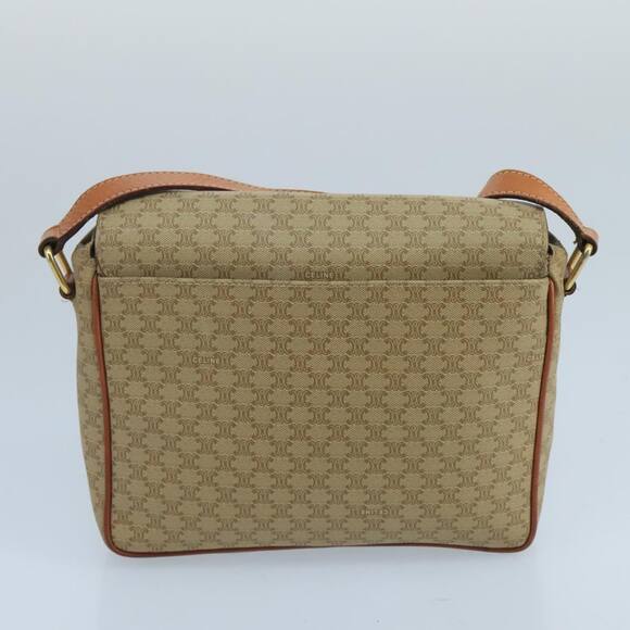 CELINE Macadam Canvas Shoulder Bag Beige Gold - Picture 3 of 13